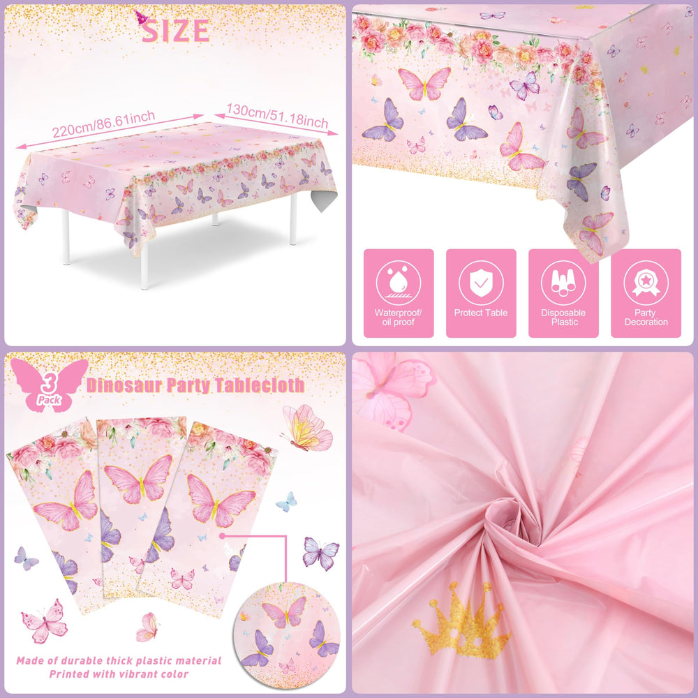Staraise large butterfly tablecloth 51x86 inches fits most tables for quick setup.