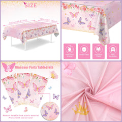 Staraise large butterfly tablecloth 51x86 inches fits most tables for quick setup.