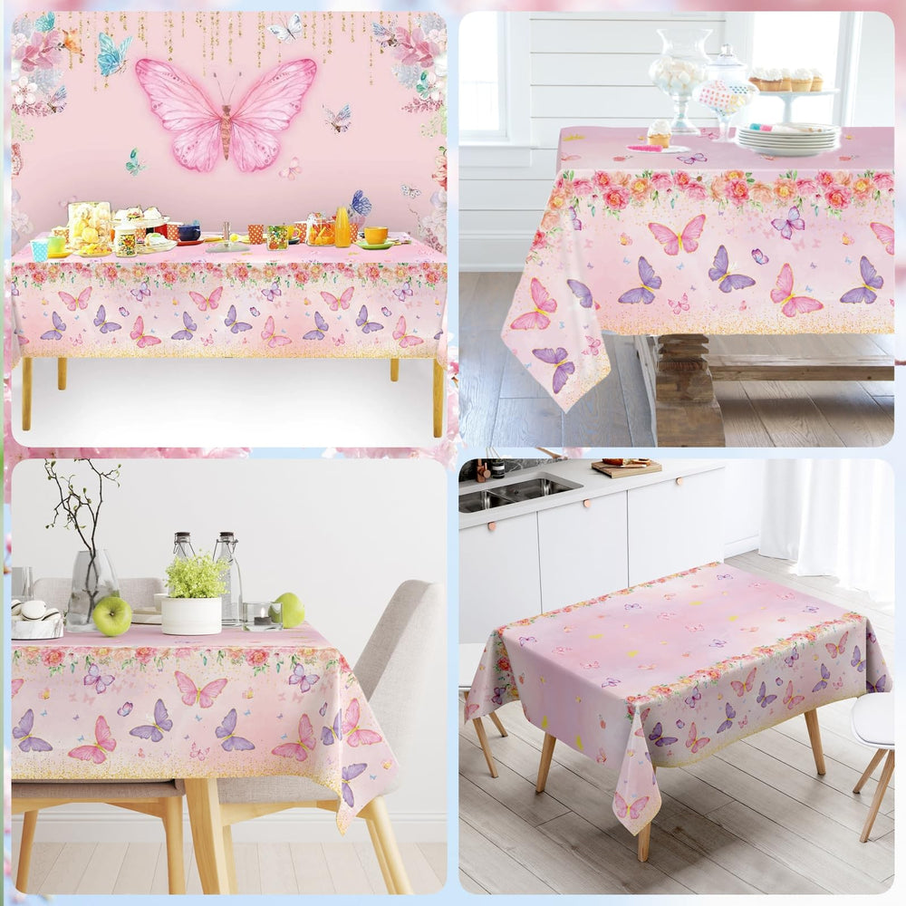 Staraise butterfly tablecloth adds whimsy while protecting tables during celebrations.