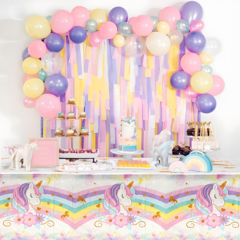 Staraise unicorn tablecloth durable PE material resists spills for easy cleanup