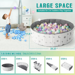 STARBOLO 40-inch ball pit capacity showing room for multiple children
