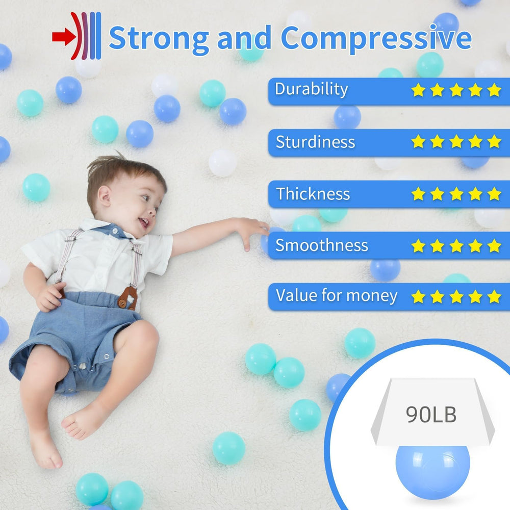 STARBOLO ball pit balls close-up texture, smooth edges for tiny fingers.