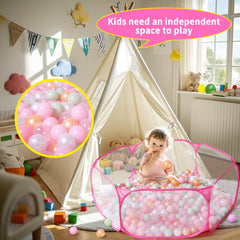 STARBOLO pink hexagon ball pit quick assembly without tools