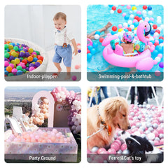 2.2-inch balls with star shapes promote sensory exploration.