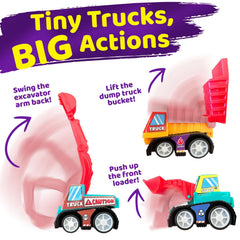 Stargo mini car set construction vehicles provides tactile play and fine motor skill exploration