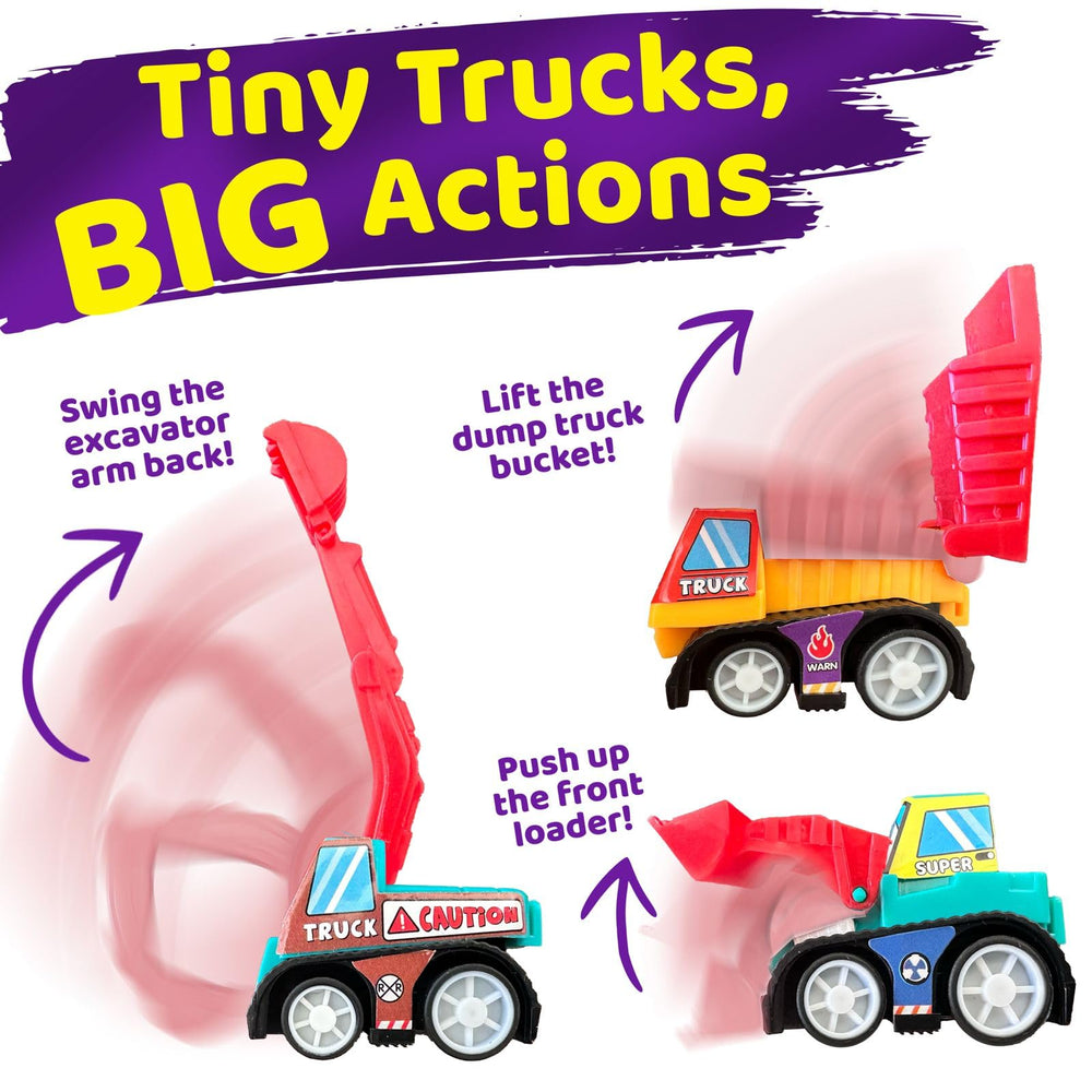 Stargo pull-back construction vehicles inside eggs offer instant, reusable play.