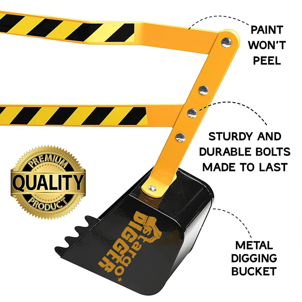 Stargo Sand Digger rotating base enables smooth 360-degree digging during pretend construction.