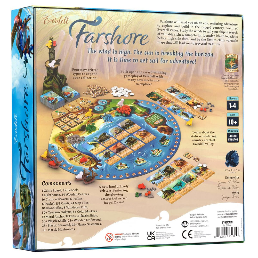 Starling Games Everdell Farshore deluxe ship model showcases detailed plastic vessels for tactile tabletop play.
