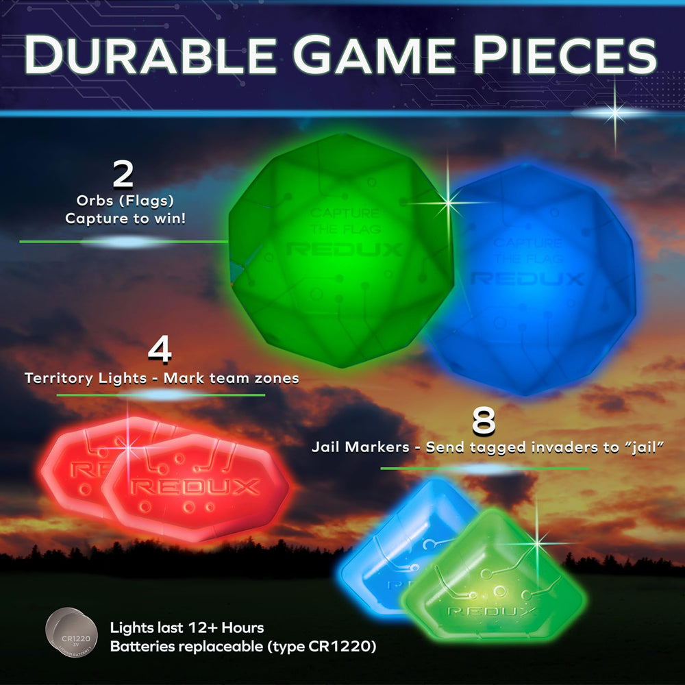 Starlux Glow players run and chase under bright glow markers.