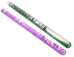 Star Magic glitter wand close-up reveals multicolored confetti shapes and sparkling design