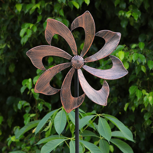 Starryfill garden wind spinner with copper blade spins smoothly for vibrant outdoor decor.