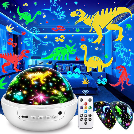 Staryou Dinosaur Projector shows dinosaur film on the wall to spark imagination.