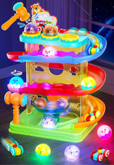 Stay Fun 2-in-1 ball track top view with colorful lights for engagement