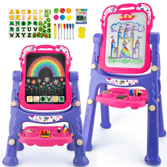STEAM Life Art Easel double-sided board supports shared creativity.