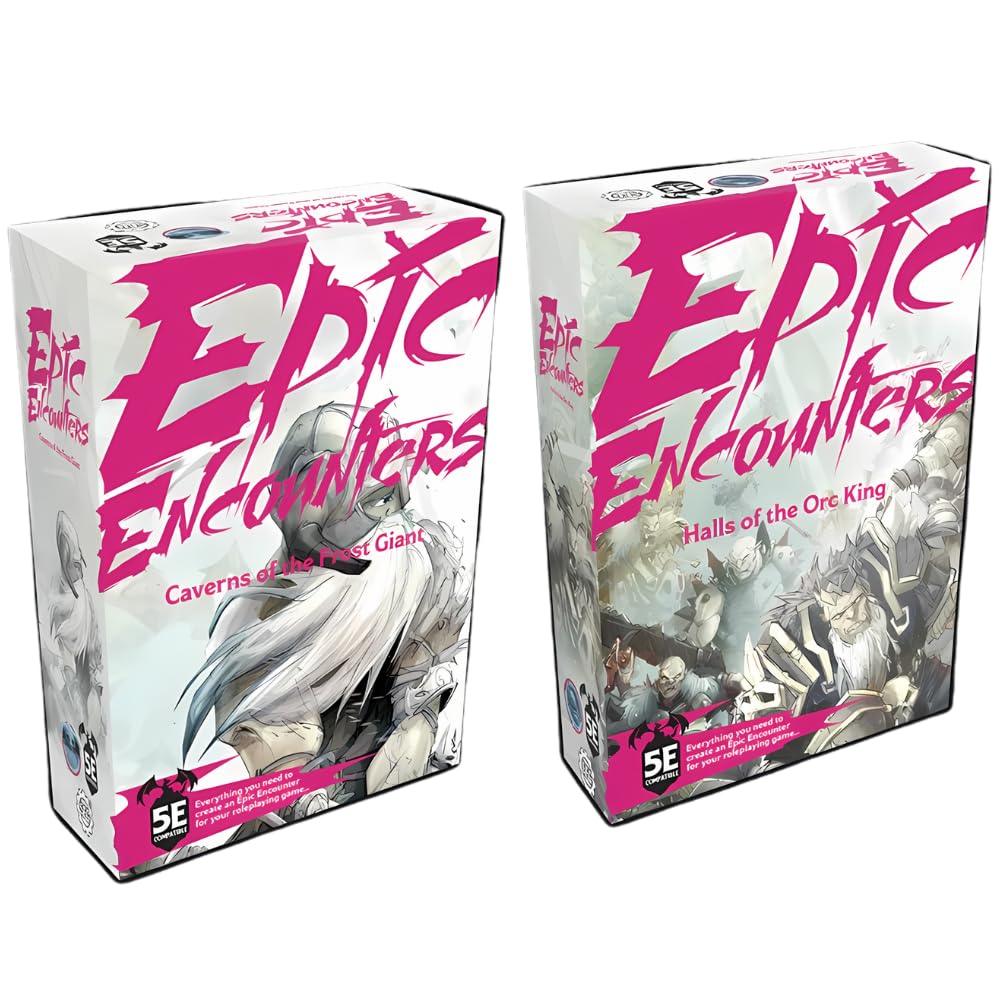 Steamforged Epic Encounters Caverns Frost Giant miniatures for immersive frost boss encounters.