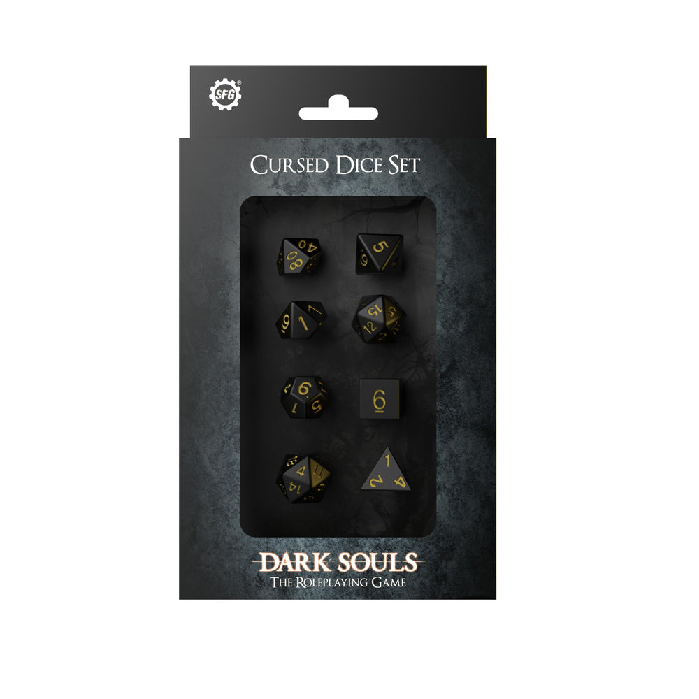 Steamforged Games Dark Souls Cursed Dice Set engraved close-up for precise rolls