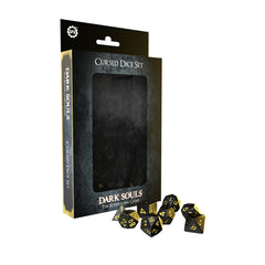 Steamforged Games Dark Souls Cursed Dice Set packaging and dice on display