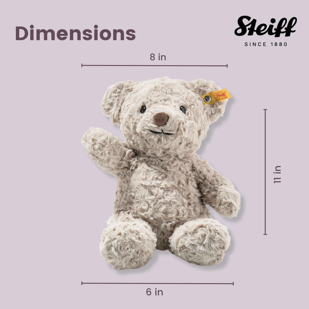 Steiff Honey Teddy Bear features Button-in-Ear and durable materials for lasting cuddles.