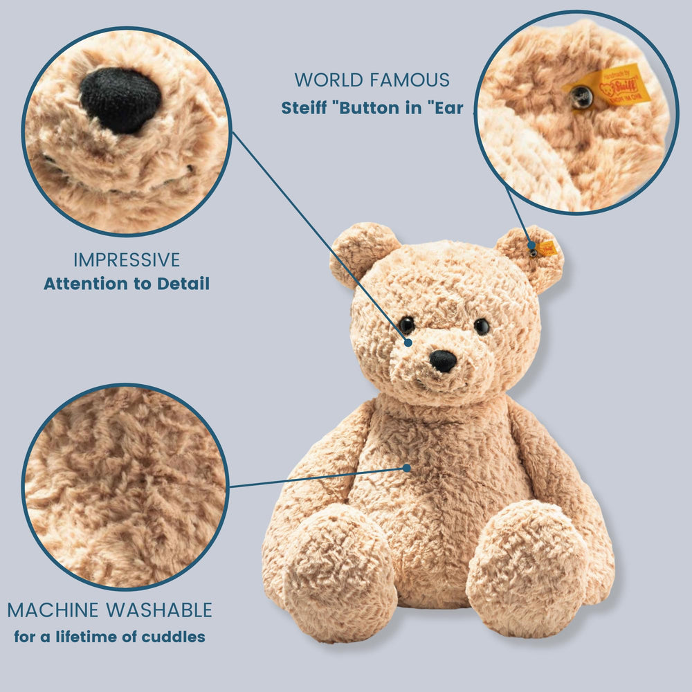 Steiff Jimmy Teddy Bear seat filled with granulate for stable seating.