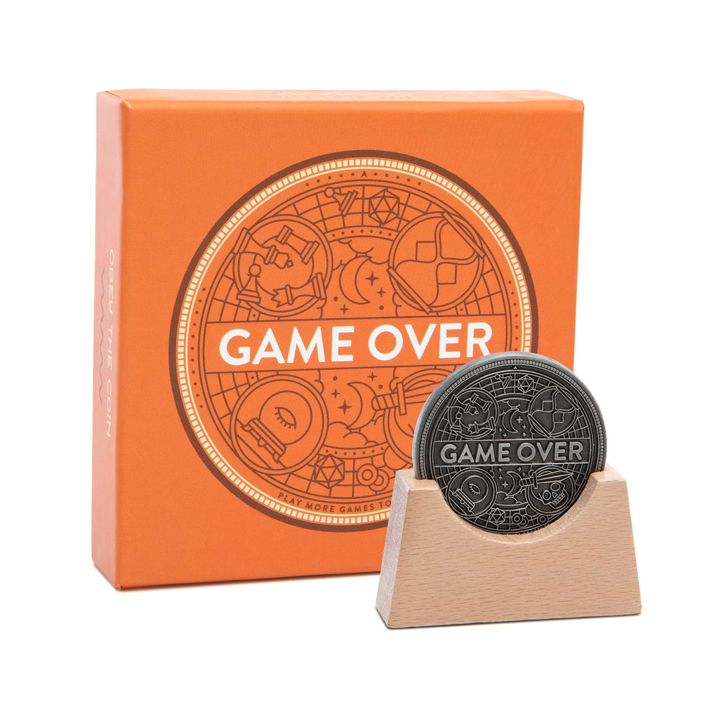 Stellar Factory Game Over Coin close-up showing its 1.5 inch size.