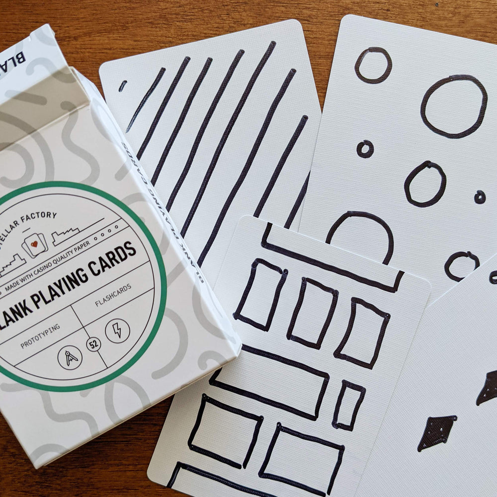 Stellar Factory standard size blank cards measuring 2.5 by 3.5 inches