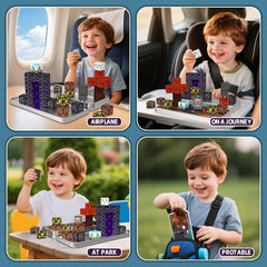 STEM MATCH kids building with magnetic cubes fosters imaginative, collaborative play