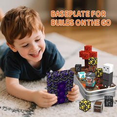 STEM MATCH portable magnetic cubes base acts as tidy, travel-ready workspace