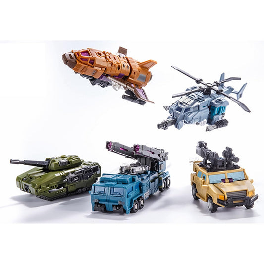 STENBEIGO 5-in-1 deformation robot figure stand for dynamic display and posing.
