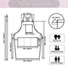 Stenffy Kids Art Apron multiple pockets organize tools and brushes.