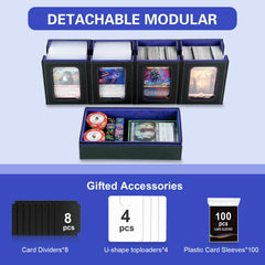 Stepane top loaders and sleeves protecting and displaying valuable cards.