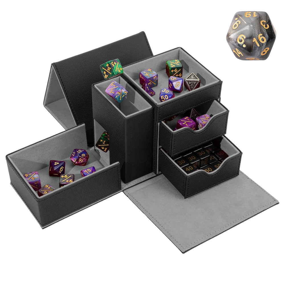 Stepane dice box with rolling tray for smooth, fair dice throws at home.
