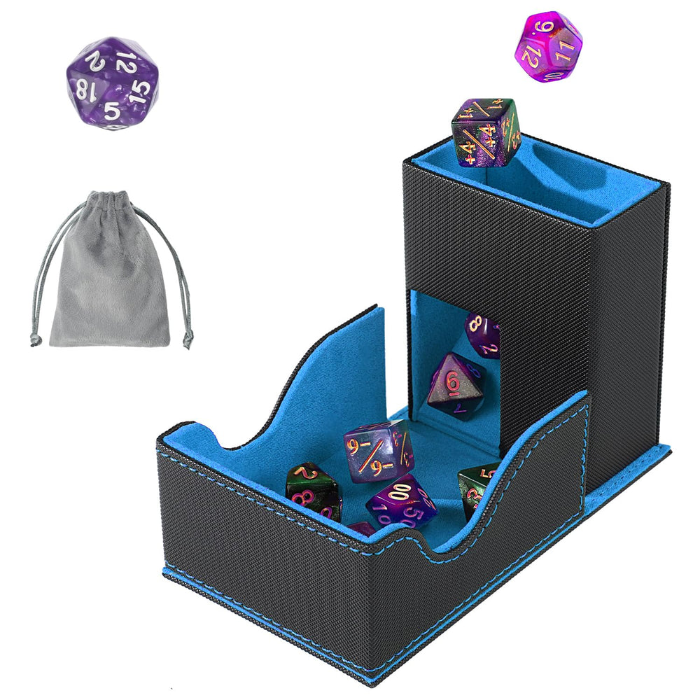 Stepane dice roller tower foldable PU leather case with portable storage.