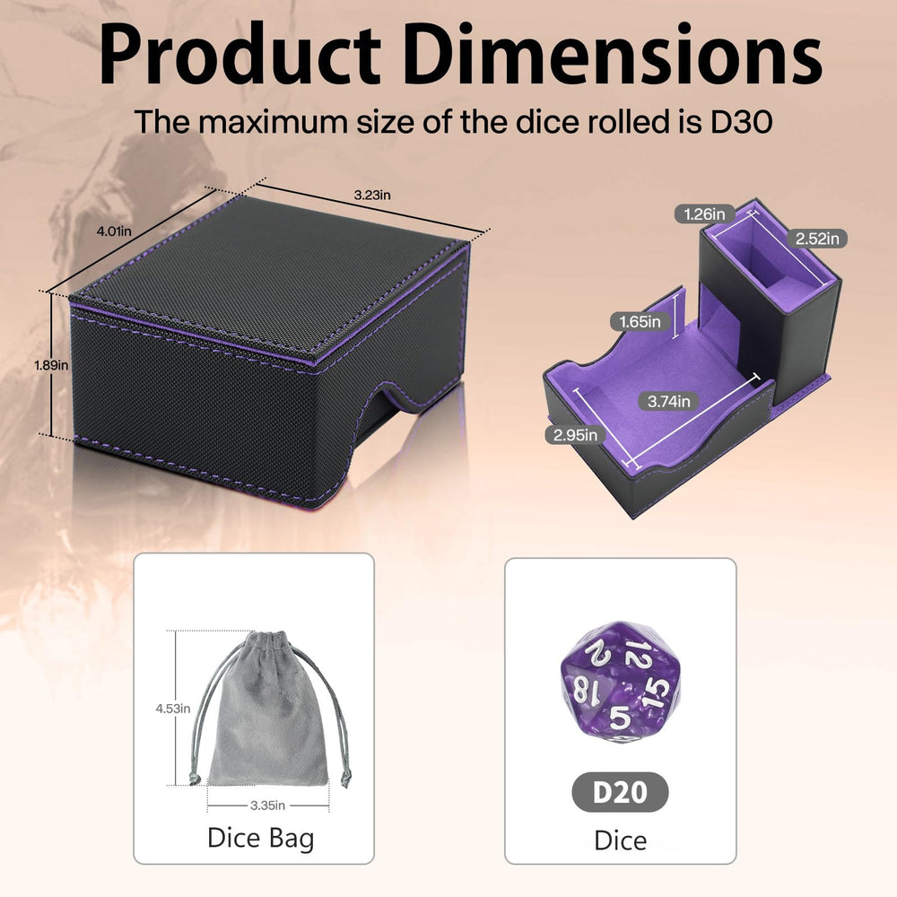 Stepane magnet closure ensures secure transport of the dice box.