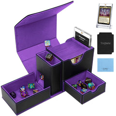 Stepane MTG deck box with dice tower for portable play and quick rolls.