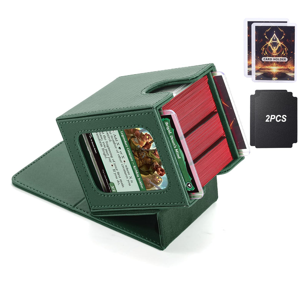 Stepane MTG deck box with double display window showcases commander cards for quick identification
