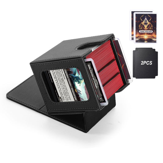 Stepane MTG deck box with double display windows showing commander cards safely.