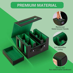 Stepane includes dividers and frosted sleeves for easy sorting