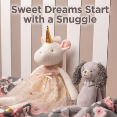 Stephen Joseph Bella Bunny full body 16in view demonstrates ideal size for hugs.