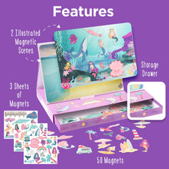 Stephen Joseph magnetic scene with drawer for princess play, fostering storytelling during travel.