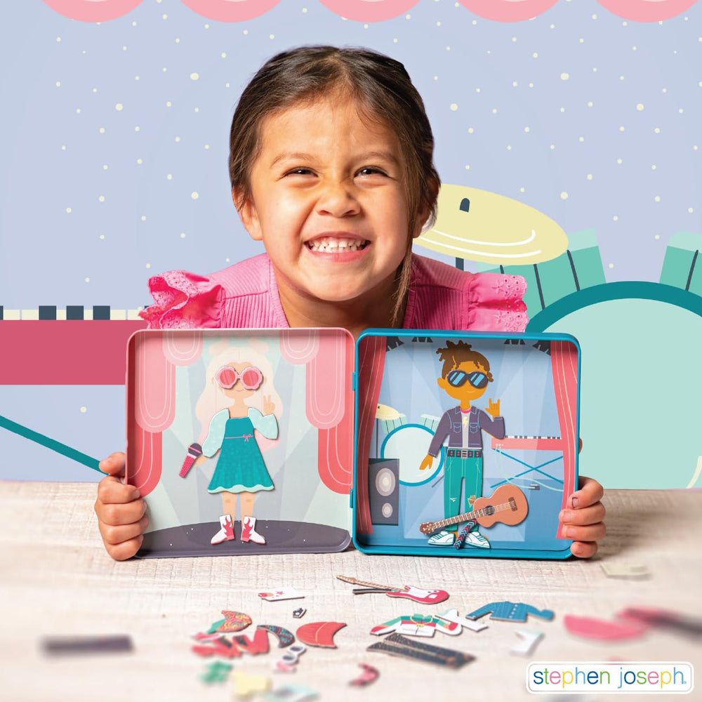 Stephen Joseph Travel Tin Cat dress-up with magnetic pieces for portable storytelling.