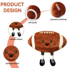 Stepxi Football Plush Pillow closeup fabric emphasizes soft texture and durable stitching.