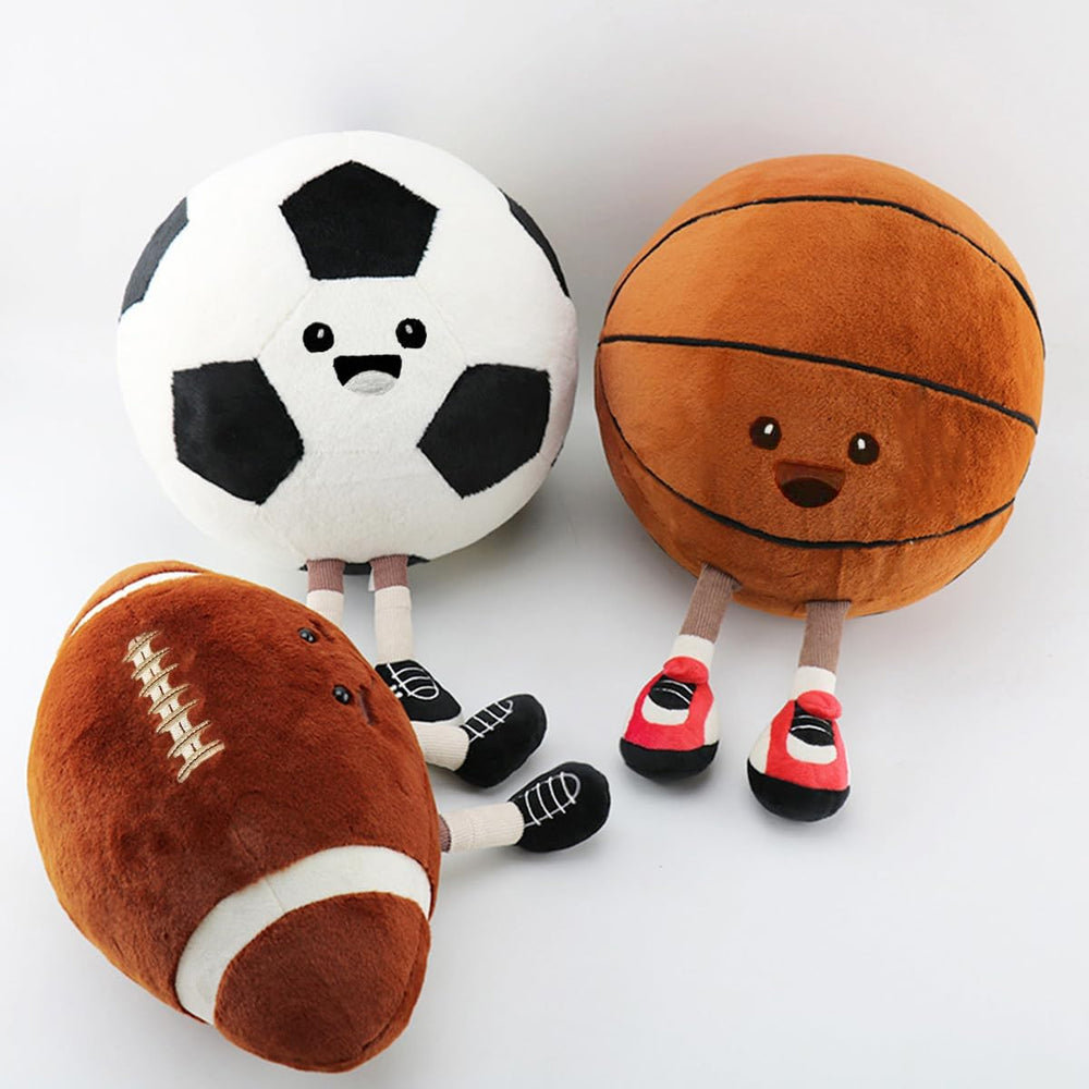 Stepxi Football Plush Pillow inner-padding detail shows plush comfort for snuggling.