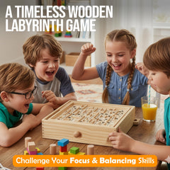 STERLING Wooden Labyrinth tilt-action close-up highlights smooth surface