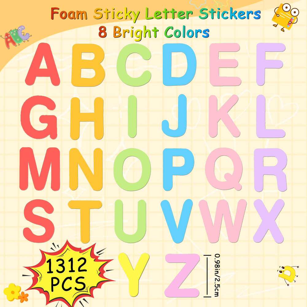 Sticeard 1312pcs pastel letters in vibrant colors for spelling fun