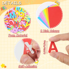 Sticeard foam letters in eight bold colors on durable EVA
