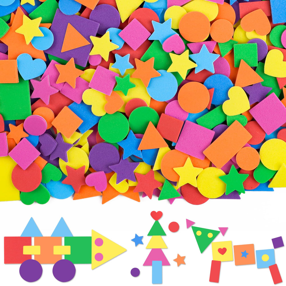 Sticeard foam stickers 1600 pieces pack ideal for kids crafts and learning colors.