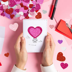 Sticeard notebook and gift embellishments with heart stickers