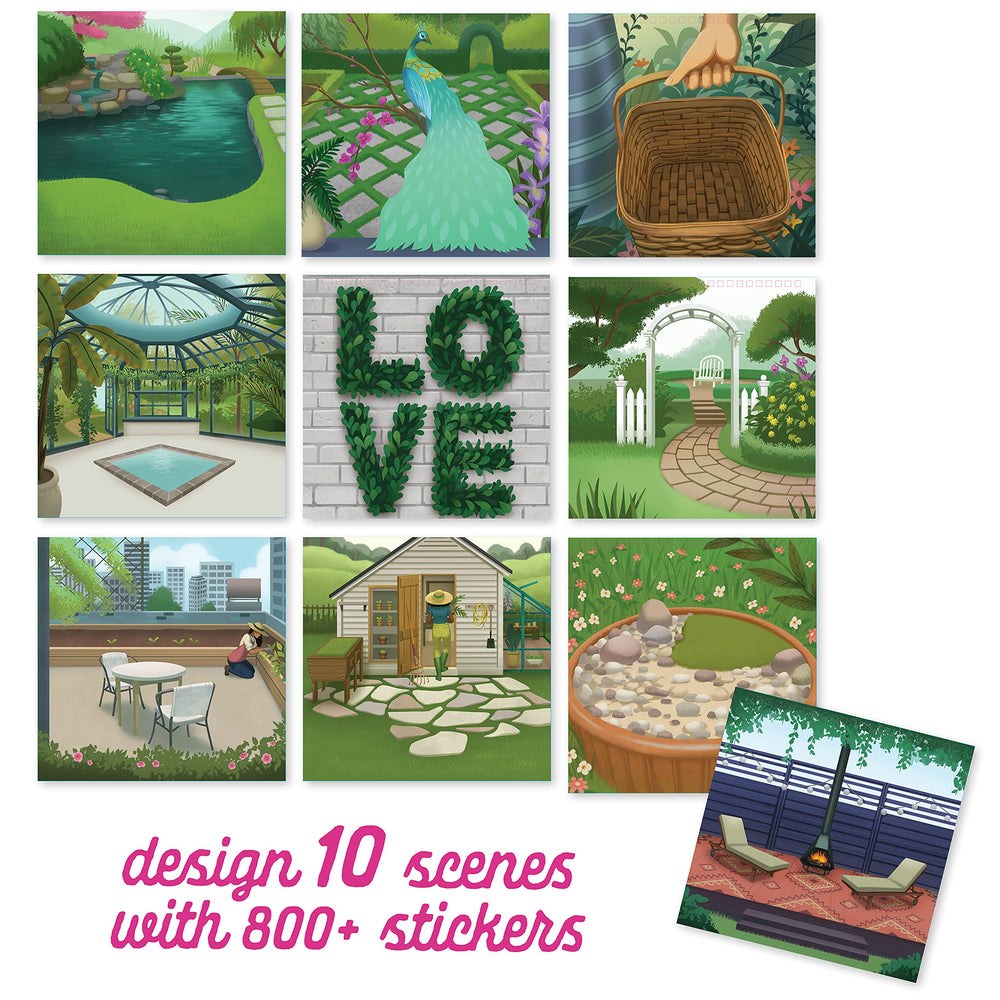 Sticker & Chill ten-scene layout showcasing vibrant floral accents for personalization.