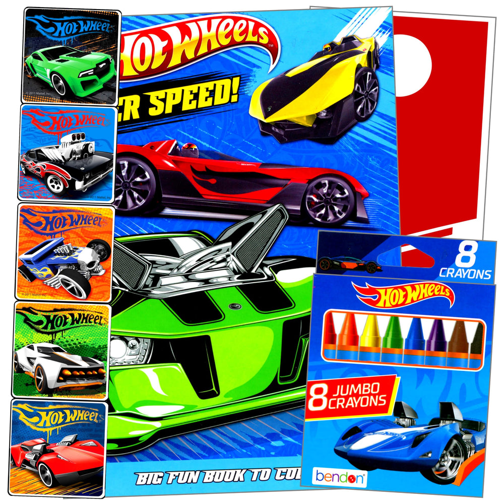 Stickerland Hot Wheels coloring set cover image showing coloring book and stickers for creative play.