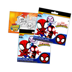 Stickerland Spidey sticker sheet great for coloring and superhero postcard crafts.